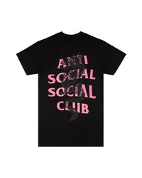 Мужская черная футболка с круглым вырезом с принтом от Anti Social Social Club