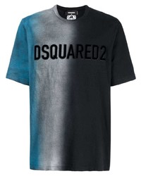 Мужская черная футболка с круглым вырезом с принтом от DSQUARED2