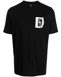 Мужская черная футболка с круглым вырезом с принтом от Dunhill