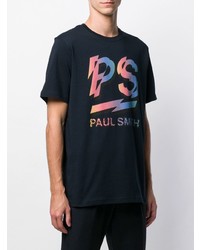 Мужская черная футболка с круглым вырезом с принтом от Ps By Paul Smith