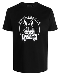 Мужская черная футболка с круглым вырезом с принтом от EGONlab