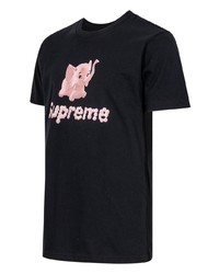 Мужская черная футболка с круглым вырезом с принтом от Supreme