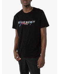 Мужская черная футболка с круглым вырезом с принтом от Givenchy