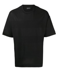 Мужская черная футболка с круглым вырезом с принтом от Emporio Armani