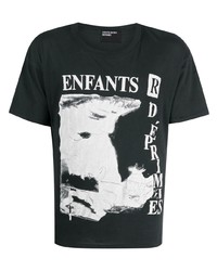 Мужская черная футболка с круглым вырезом с принтом от Enfants Riches Deprimes