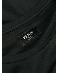 Мужская черная футболка с круглым вырезом с принтом от Fendi