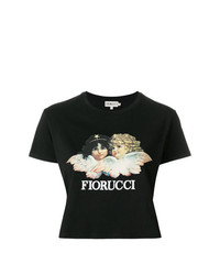 Женская черная футболка с круглым вырезом с принтом от Fiorucci