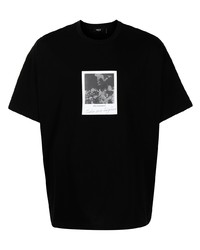 Мужская черная футболка с круглым вырезом с принтом от FIVE CM