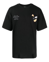 Мужская черная футболка с круглым вырезом с принтом от FIVE CM