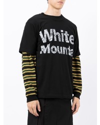 Мужская черная футболка с круглым вырезом с принтом от White Mountaineering