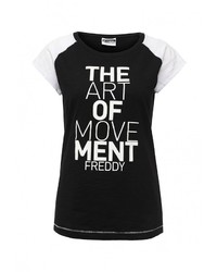 Женская черная футболка с круглым вырезом с принтом от Freddy
