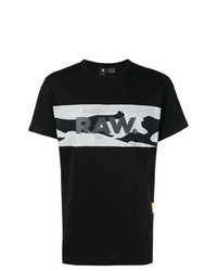 Мужская черная футболка с круглым вырезом с принтом от G-Star Raw Research
