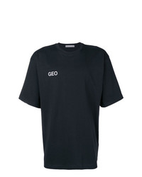 Мужская черная футболка с круглым вырезом с принтом от Geo