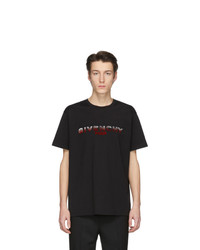 Мужская черная футболка с круглым вырезом с принтом от Givenchy