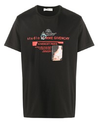 Мужская черная футболка с круглым вырезом с принтом от Givenchy
