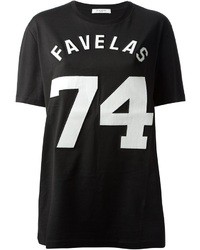 Женская черная футболка с круглым вырезом с принтом от Givenchy
