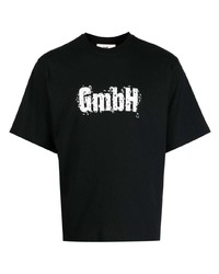Мужская черная футболка с круглым вырезом с принтом от Gmbh