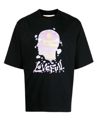 Мужская черная футболка с круглым вырезом с принтом от Gmbh