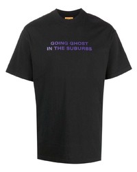 Мужская черная футболка с круглым вырезом с принтом от GOING GHOST IN THE SUBURBS