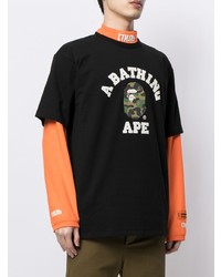 Мужская черная футболка с круглым вырезом с принтом от A Bathing Ape