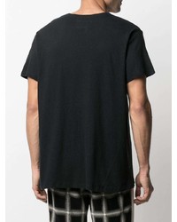 Мужская черная футболка с круглым вырезом с принтом от Greg Lauren