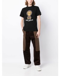 Мужская черная футболка с круглым вырезом с принтом от A Bathing Ape