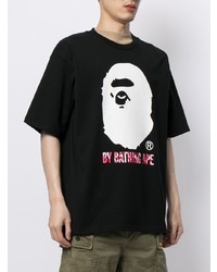 Мужская черная футболка с круглым вырезом с принтом от A Bathing Ape