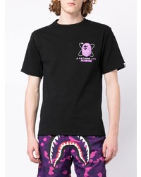 Мужская черная футболка с круглым вырезом с принтом от BAPE BLACK *A BATHING APE®