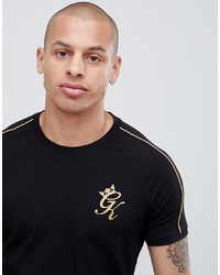 Мужская черная футболка с круглым вырезом с принтом от Gym King