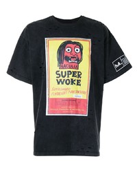 Мужская черная футболка с круглым вырезом с принтом от Haculla