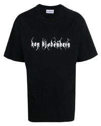 Мужская черная футболка с круглым вырезом с принтом от Han Kjobenhavn