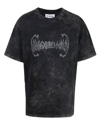 Мужская черная футболка с круглым вырезом с принтом от Han Kjobenhavn