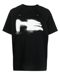 Мужская черная футболка с круглым вырезом с принтом от Heliot Emil