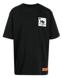 Мужская черная футболка с круглым вырезом с принтом от Heron Preston