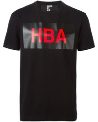 Мужская черная футболка с круглым вырезом с принтом от Hood by Air