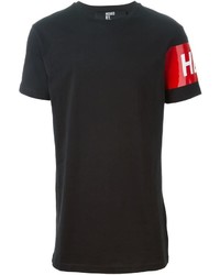 Мужская черная футболка с круглым вырезом с принтом от Hood by Air