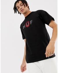 Мужская черная футболка с круглым вырезом с принтом от HUF