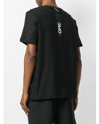 Мужская черная футболка с круглым вырезом с принтом от Omc
