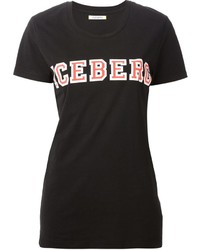 Женская черная футболка с круглым вырезом с принтом от Iceberg