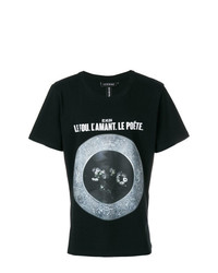 Мужская черная футболка с круглым вырезом с принтом от Icosae