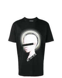 Мужская черная футболка с круглым вырезом с принтом от Icosae
