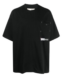 Мужская черная футболка с круглым вырезом с принтом от Incotex