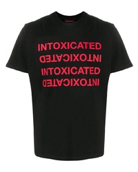 Мужская черная футболка с круглым вырезом с принтом от Intoxicated