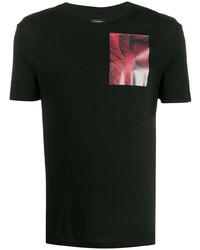 Мужская черная футболка с круглым вырезом с принтом от Inês Torcato
