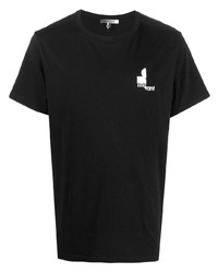 Мужская черная футболка с круглым вырезом с принтом от Isabel Marant