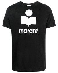 Мужская черная футболка с круглым вырезом с принтом от Isabel Marant
