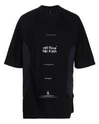 Мужская черная футболка с круглым вырезом с принтом от ISO.POETISM