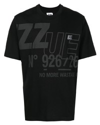 Мужская черная футболка с круглым вырезом с принтом от Izzue