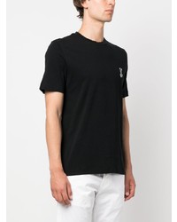 Мужская черная футболка с круглым вырезом с принтом от Jacob Cohen