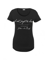 Женская черная футболка с круглым вырезом с принтом от Jacqueline De Yong